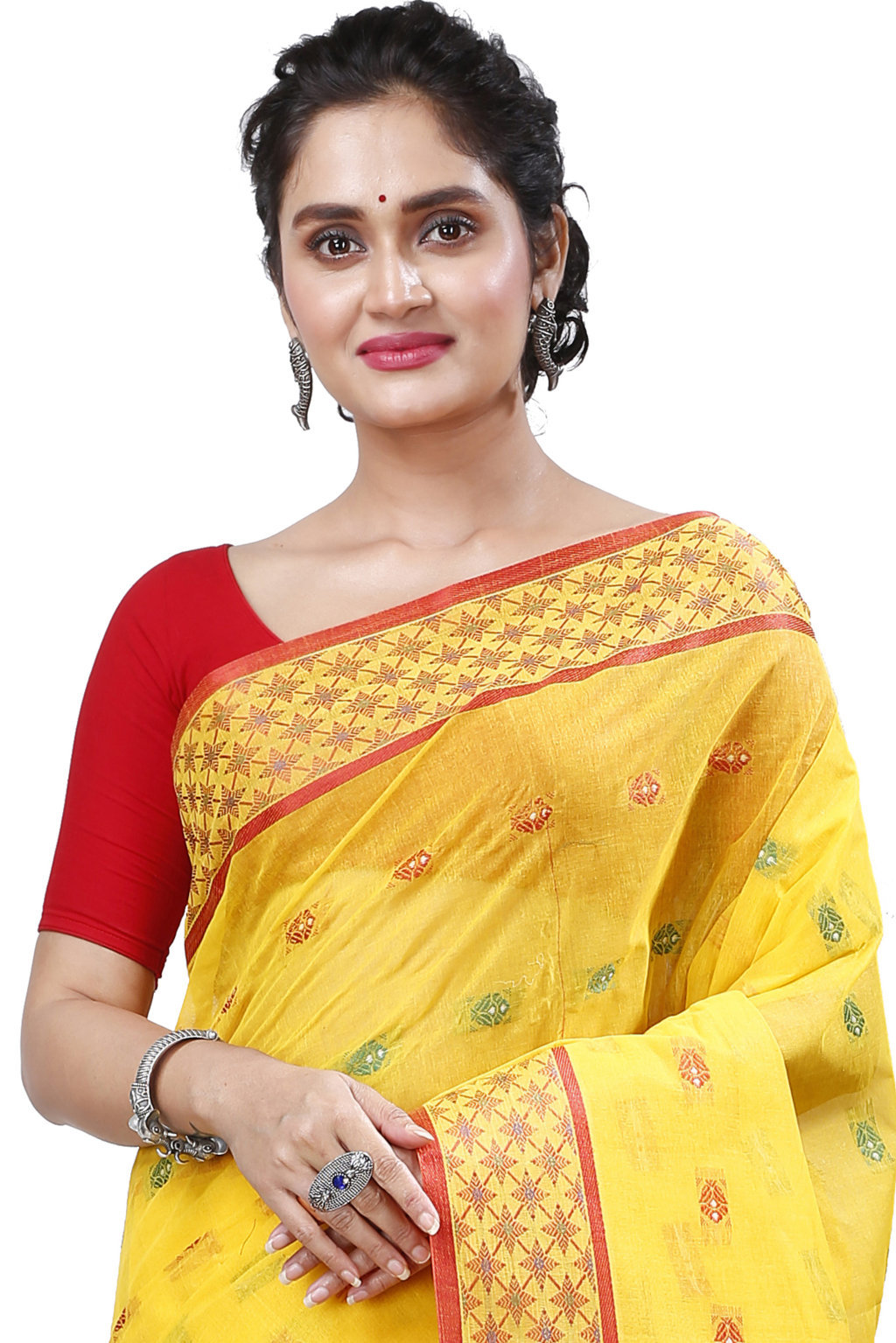 Yellow Pure Cotton Reese Tant Saree (971)